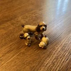 犬の陶器置物 3匹セット　コッカースパニエル