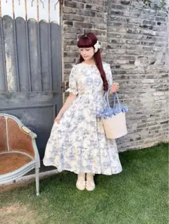 青木美沙子　トワルドジュイ　青　ワンピース　しまみさ