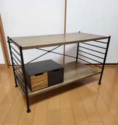 Amazonワイエムワールド【ユニットシェルフ2段】ニトリ収納ケース付き