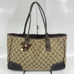 GUCCI グッチ GGキャンバス トートバッグ シェリー リボン レディース