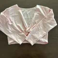 ピンク クロップドトップ 長袖