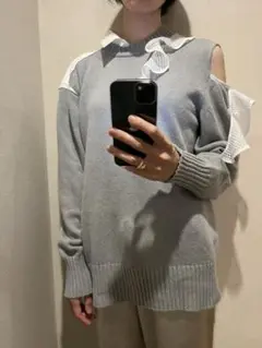 sacai サカイ ニット グレー