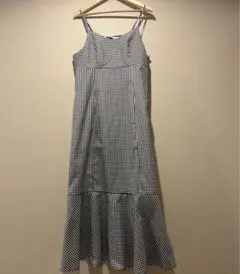 キャミワンピース　マーメイドワンピース　チェックワンピース