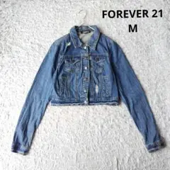 【FOREVER21】 デニムジャケット Ｇジャン ダメージ加工 ショート丈　M