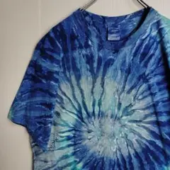 ギルダン 半袖シャツ Tシャツ タイダイ染め ブルー メンズL