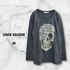 美品 UNIE MONIE 長袖 Tシャツ（M）スカル ドクロ カットオフネック