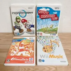 【Wiiソフト】4本セット㉕ マリオカート ジョイサウンド ダンスフィットネス