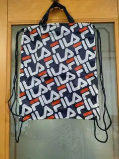 【新品】FILA 巾着 エコバッグ リュックタイプ 付録 ネイビー×ロゴ
