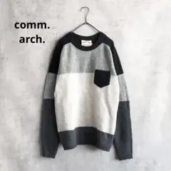 超特価 ★comm. arch.コムアーキ バイカラー ウール デザイン ニット