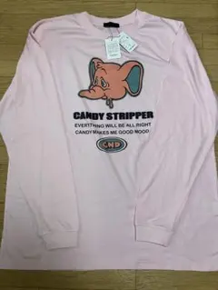 【新品】candy stripper 長袖Tシャツ　ピンク サイズ2(M-L)