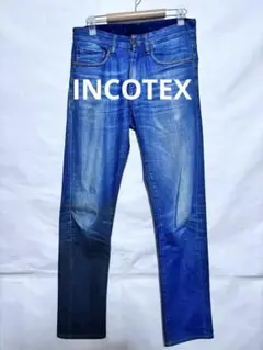 INCOTEX インコテックス　ストレートデニム牛革タグ　セルビッジ