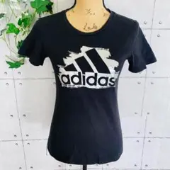 【adidas】 アディダス プリントTシャツ カットソー ブラック