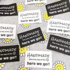 T-2【Here we go‼︎】白5枚・黒5枚 合計10枚 布タグ 刺繍タグ