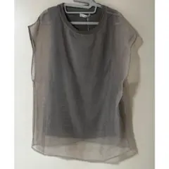 gossara オーガンジーフレンチスリーブ　グレージュ　FREE