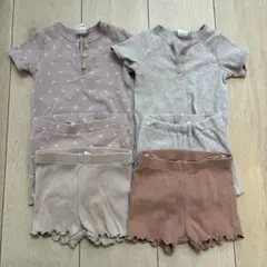 H&M ベビー　リブセット　半袖半ズボン　6-9M