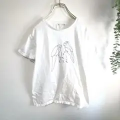 【K2】 ドゥセー　Tシャツ　レディース　ホワイト　鳥絵柄　半袖　トップス
