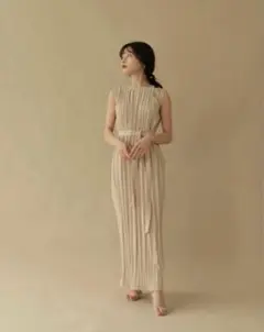 【未使用】Belted Pleats Dress かじまりさん　L'or ロル