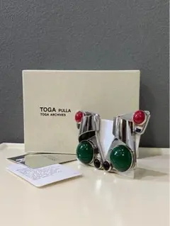 TOGA トーガ メタル ストーン イヤリング 美品