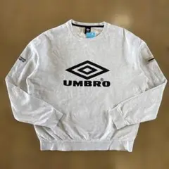 umbro アンブロ スウェット トレーナー プリントロゴ 古着 白 Lサイズ
