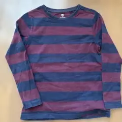 UNIQLO 長袖カットソー 130 ネイビー/バーガンディ