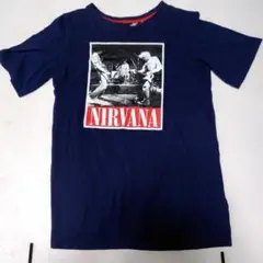 NIRVANA バンドTシャツ ネイビー 紺 キッズ150