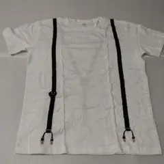 サスペンダー風デザイン Tシャツ L