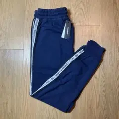 【未使用品】DIESEL ロゴライン スウェットパンツ ネイビー Sサイズ