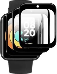 Xiaomi Mi Watch Lite用フィルム 全面保護 3枚セット