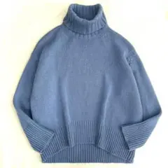 ギャルリーヴィー ファインウール ニット タートルネック 青 ブルー 水色