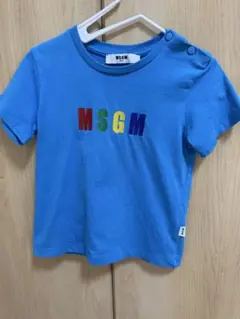 MSGM キッズ Tシャツ 青色 刺繍入り