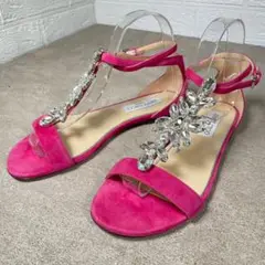 Jimmy Choo サンダル ピンク ビジュー ジミーチュウ パンプス