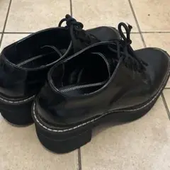 厚底レザーシューズ　黒 24.5cm プラットフォーム