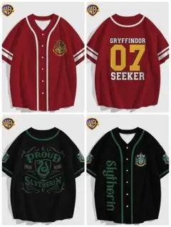 ハリーポッター　グリフィンドール　スリザリン　ベースボールシャツ　新品未使用