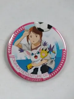 デジモンアドベンチャー02ビギニング　ドでか缶バッジ　八神ヒカリ　テイルモン