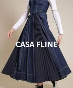 人気 CASAFLINE カーサフライン フロントホックデニムロングワンピース