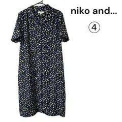 niko and... ニコアンド 半袖 ワンピース 紺 ネイビー