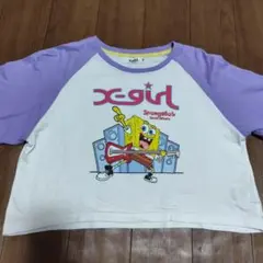 ★美品★x-girlstages 140 SpongeBob ラグランロンT