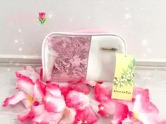 ROCO NAILS 花柄　フラワーポーチ　ピンク　ホワイト