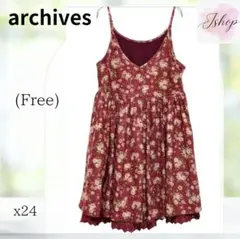 最終価格＊美品＊archives アルシーヴ キャミワンピ 花柄 レース　x24