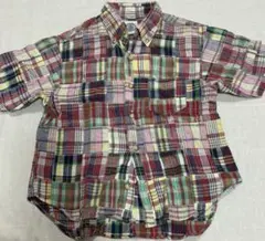 【最終】J.PRESS kids 110㎝マドラスパッチワーク　釦ダウンシャツ