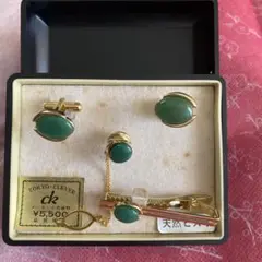 天然石グリーンジェイド ネクタイピンセット