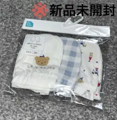 ベビー　赤ちゃん　新生児　クマとチェック柄の手袋3点セット　ミトン