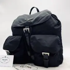 ✨超高級•極美品✨PRADA VELA リュック ナイロン 三角ロゴ 白タグ 黒