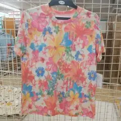 人気沸騰！花柄 半袖Tシャツ M‐Lサイズ ピンク3300 オーバーサイズ