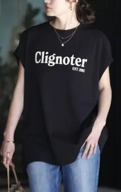 【新品】(CロゴB)BONJOUR SAGAN ClignoterロゴT
