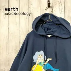 【earth】パーカー チュニック丈 レディース プリント ゆったり大きめ