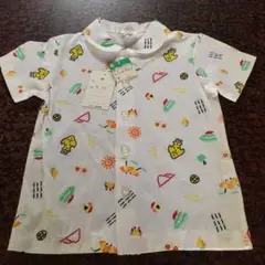 魚柄　90cmボタンシャツ