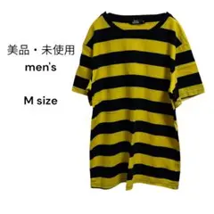 【新品・未使用】men's　ボーダー　Tシャツ　黒×黄色　M size　半袖　夏