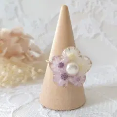 スターフラワーの指輪 紫x白