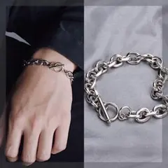 シルバー チェーンブレスレット トグルクラスプ